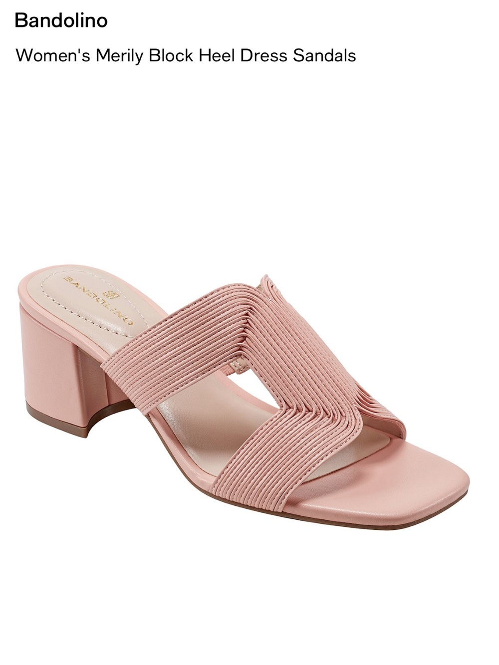 Bandolino Pink Merily Braided Block Heel Sandals